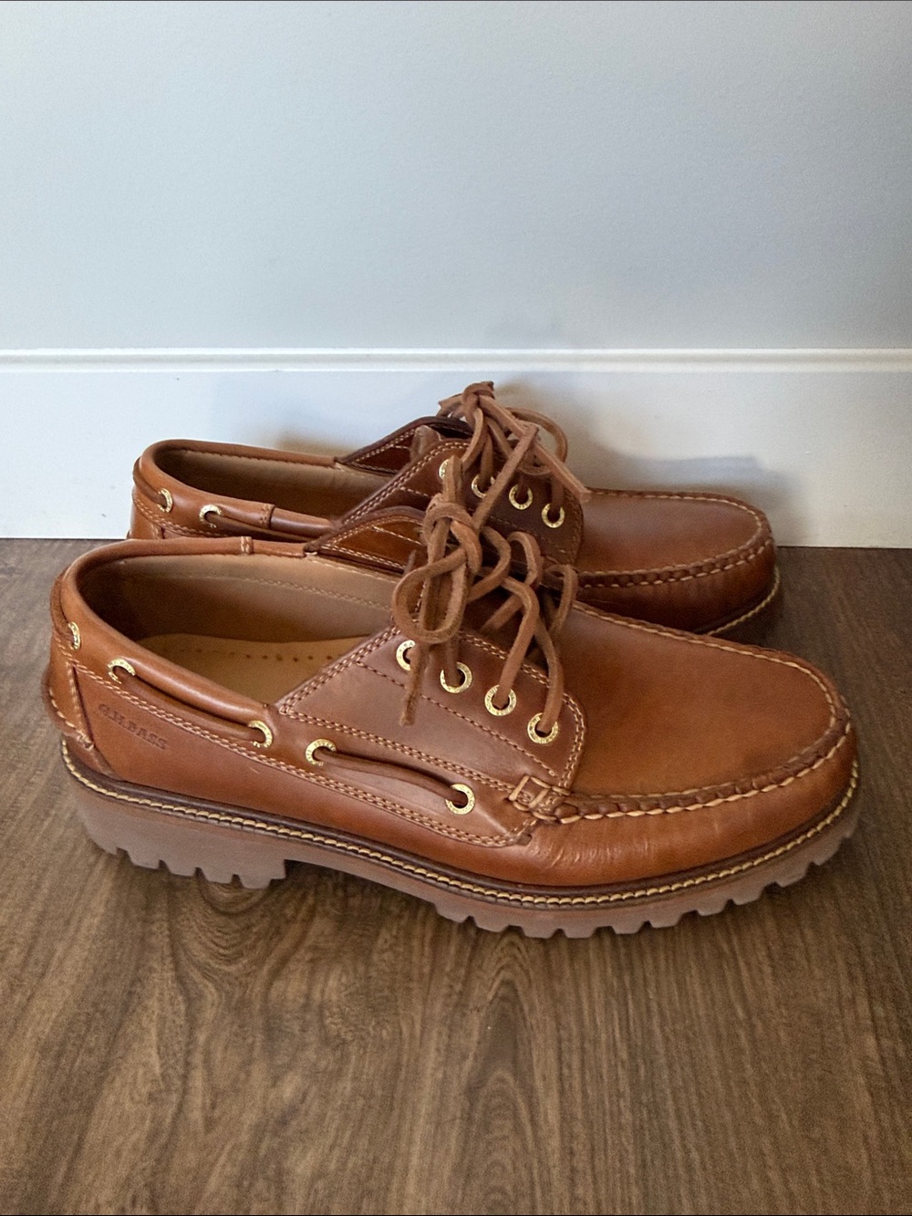 New Men’s G.H. Bass Ranger Camp Moc Superlug Loafer Size 8.5 Cognac Brown